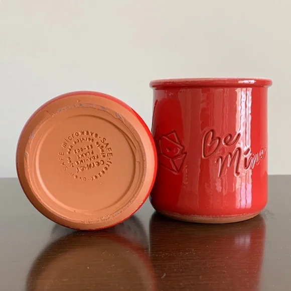 La Fermière Red Ceramic Jars - 1 “Be Mine” + 1 “Darling” - Picture 6 of 6